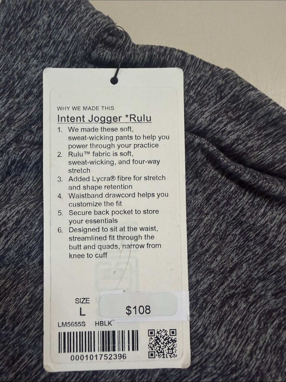 lululemon athletica Men's Heathered Grey Jogger Pants - Picture 2 of 6